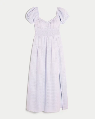 Short-Sleeve Open-Back Maxi Dress