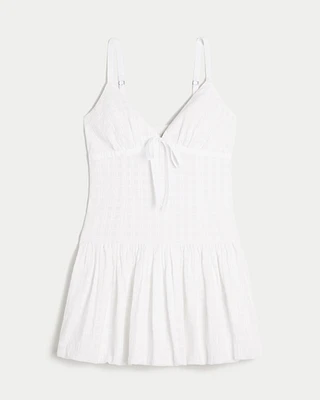 V-Neck Bubble Mini Dress