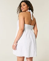 A-Line Halter Mini Dress