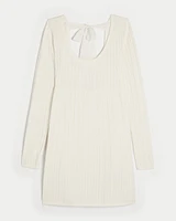 Cable-Knit Babydoll Sweater Dress