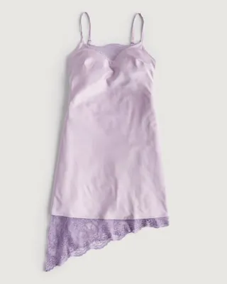 Social Tourist Lace-Detailed Satin Mini Dress