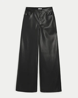 Social Tourist Vegan Leather Wide-Leg Pants