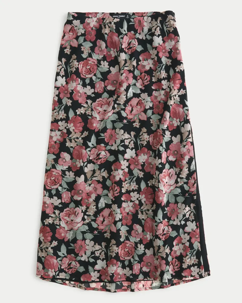 Hollister Social Tourist Floral Column Maxi Skirt