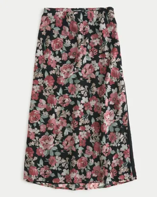 Social Tourist Floral Column Maxi Skirt