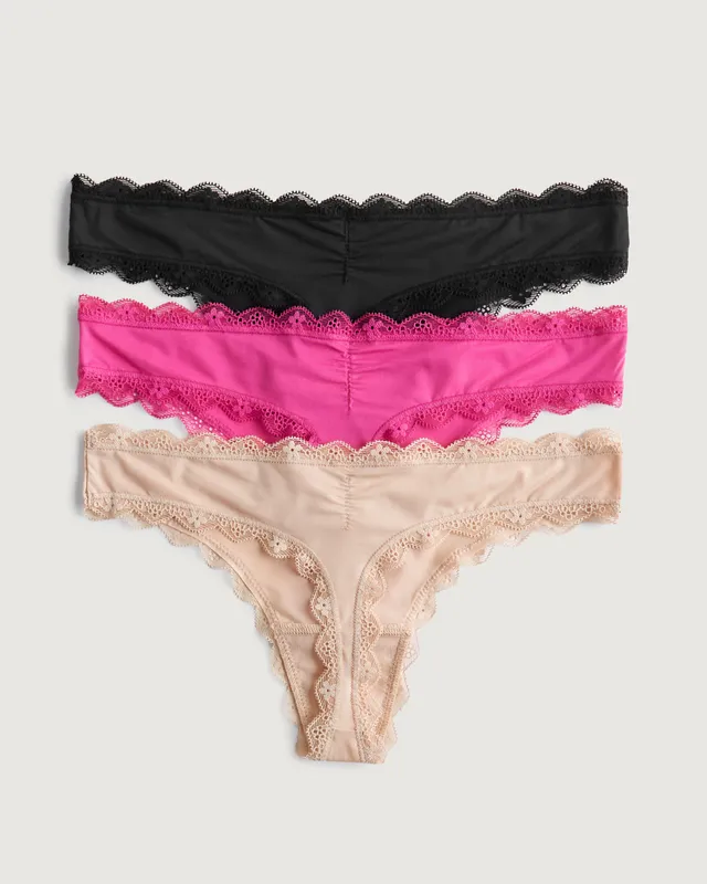 Hollister Gilly Hicks Cotton Blend Thong Underwear 7-Pack