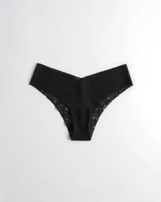 Gilly Hicks Lace No-Show Thong Underwear