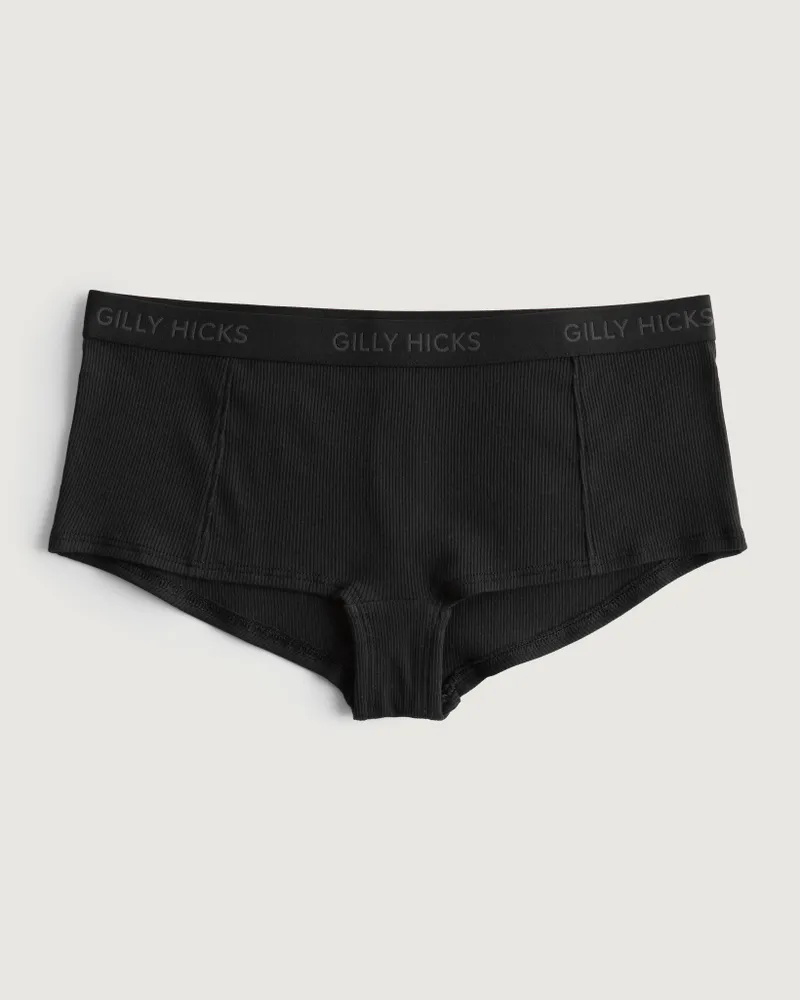 Hollister Gilly Hicks Ribbed Cotton Blend Boyshort Underwear