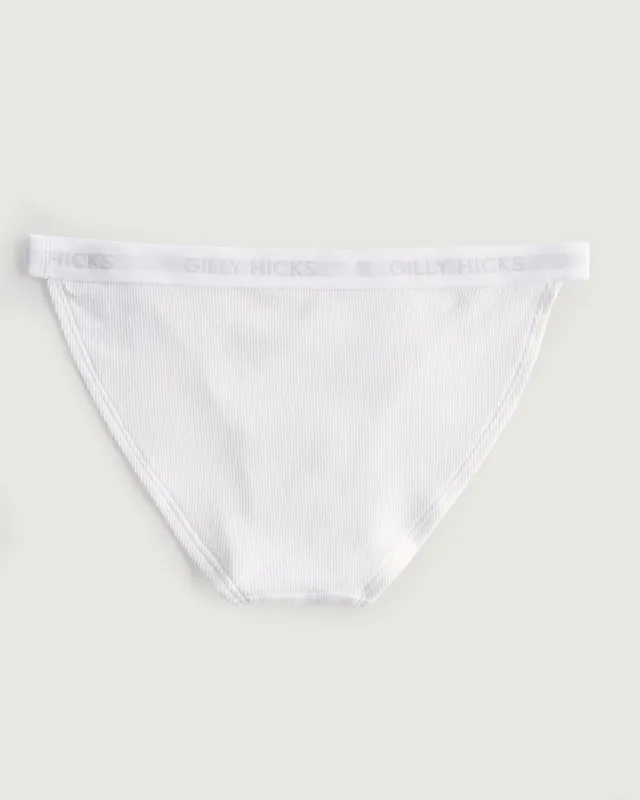 Hollister Gilly Hicks Ribbed Cotton Blend Bikini Underwear
