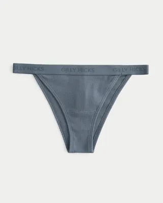 Gilly Hicks Ribbed Cotton Blend Cheeky Underwear