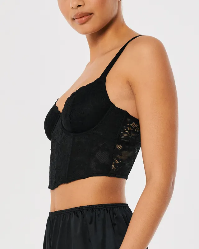 Gilly Hicks Core Lace Halter Bralette In Black
