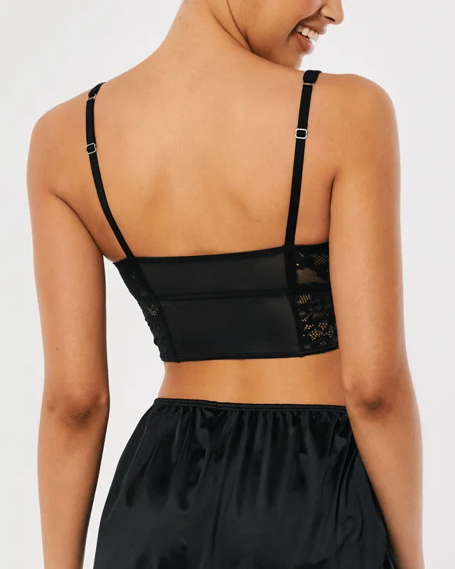 Gilly Hicks core lace halter bralet in black