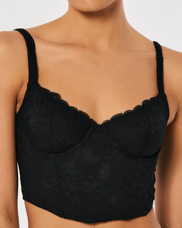 Gilly Hicks core lace halter bralette in black - ShopStyle Bras