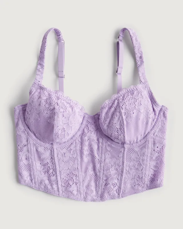 Gilly Hicks Lace Scoop Bra In Lilac-purple
