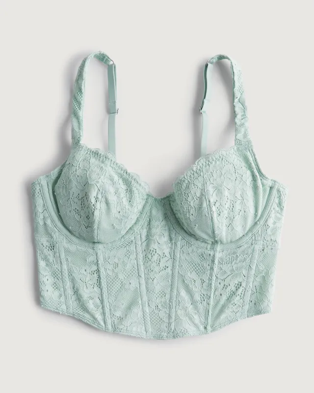 Gilly Hicks, Intimates & Sleepwear, Nwot Gilly Hicks Paisley Mint Green  Scoop Neck Lace Bralette