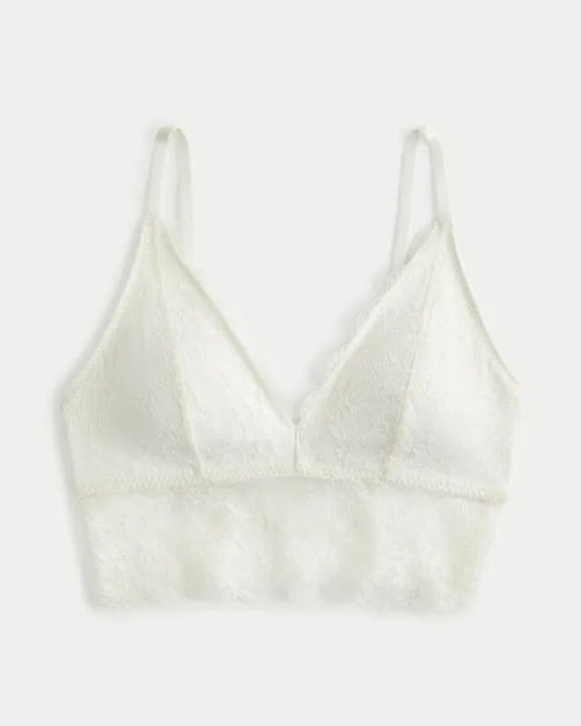 Gilly Hicks White Laced Halter Bralette Size Large, Women's