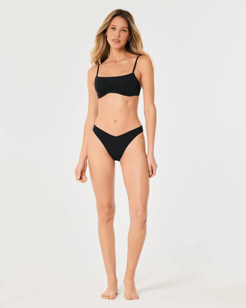 Gilly Hicks Straight-Neck Pique Underwire Bikini Top