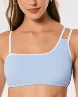 Gilly Hicks Ribbed Asymmetrical Bikini Top