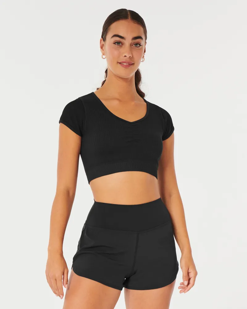 Gilly Hicks Ribbed Seamless Fabric Cinched Top