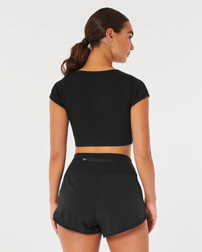 Gilly Hicks Ribbed Seamless Fabric Cinched Top