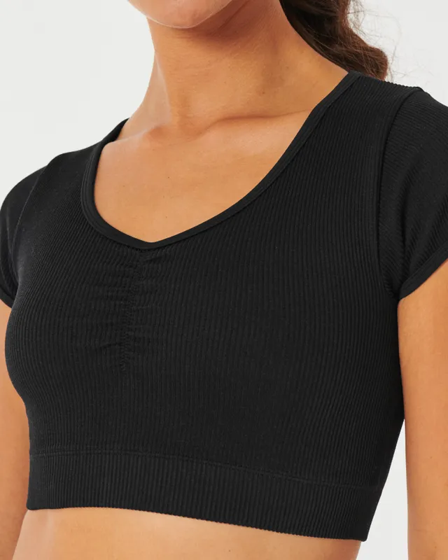 Hollister Gilly Hicks Ribbed Seamless Asymmetrical Bra Top