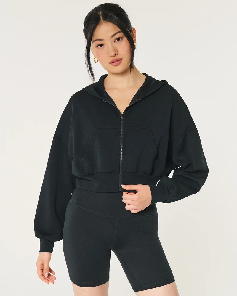 Gilly Hicks Active Cooldown Crop Zip-Up Hoodie