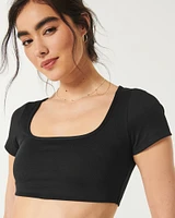 Gilly Hicks Active Recharge Crop Square-Neck Top