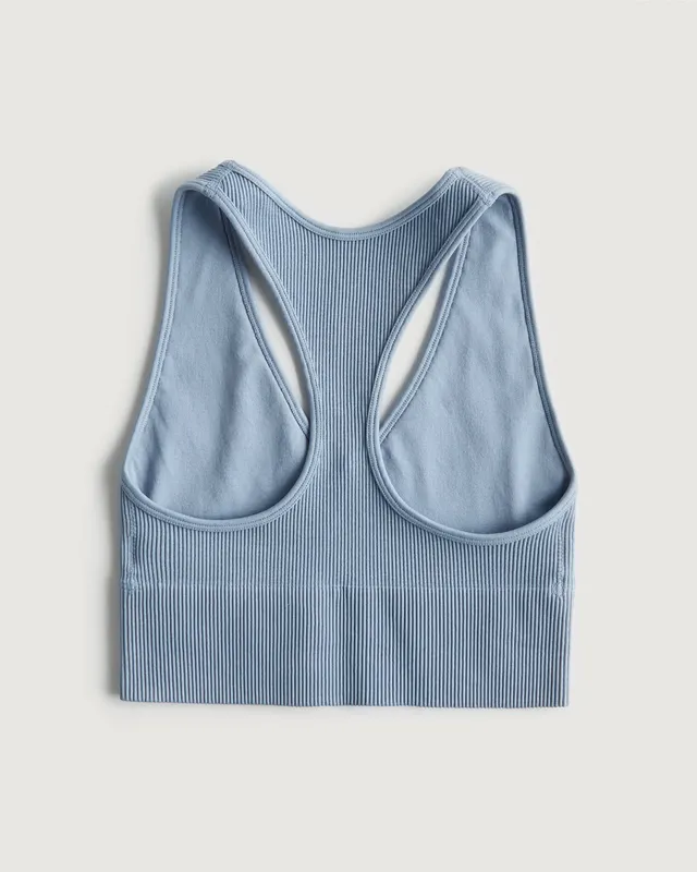 Hollister Gilly Hicks Active Seamless Ribbed Plunge Sports Bra