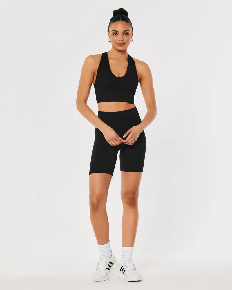 Gilly Hicks Active Seamless Ribbed Plunge Sports Bra