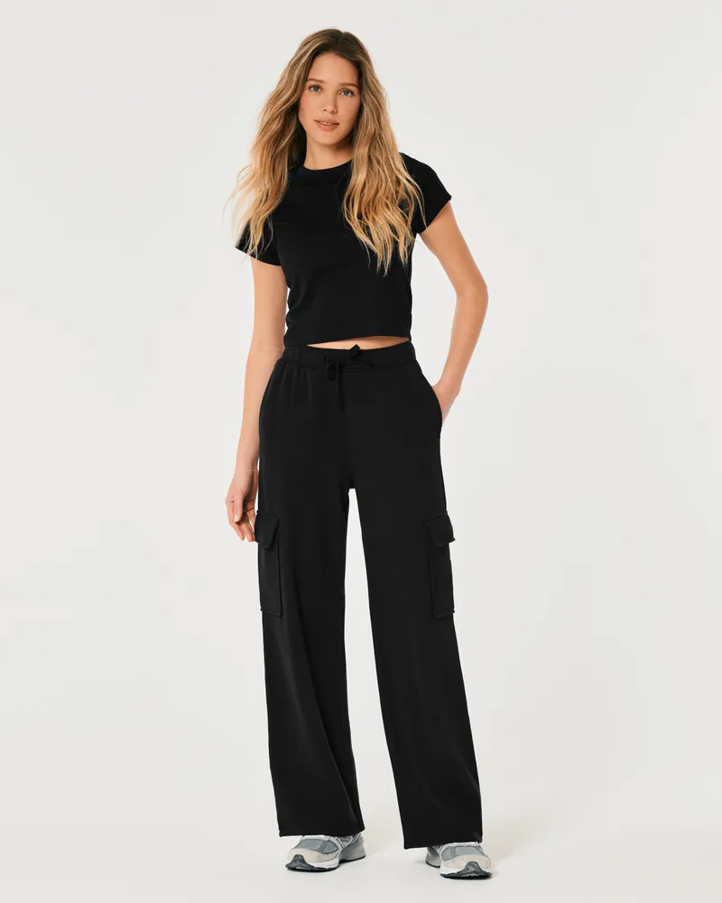 Gilly Hicks Active Wide-Leg Cargo Sweatpants