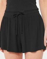 Gilly Hicks Jersey Ribbed Flutter Shorts