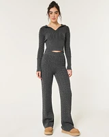 Gilly Hicks Sweater-Knit Straight Pants