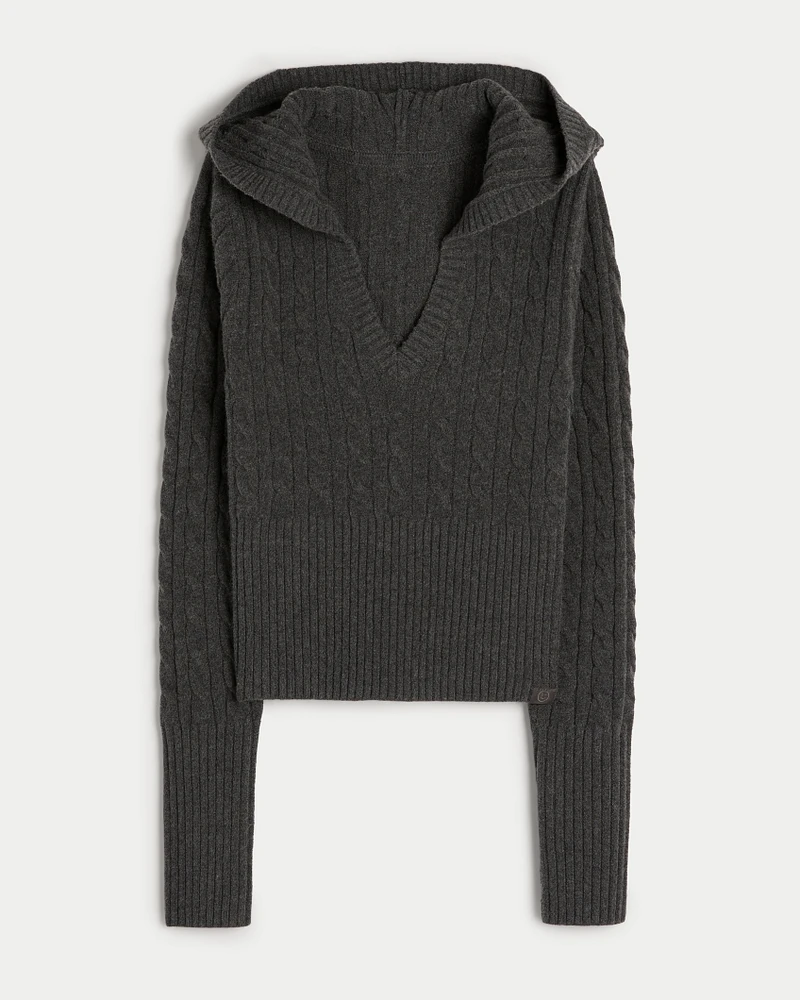 Gilly Hicks Cable-Knit Hoodie