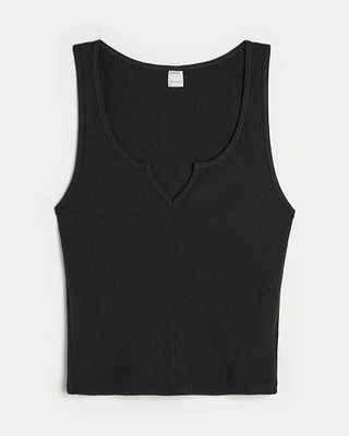 Gilly Hicks Cozy Waffle Notch-Neck Tank