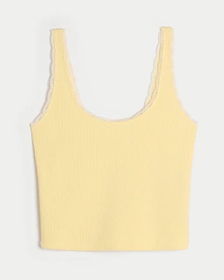 Gilly Hicks Waffle Lace Trim Tank