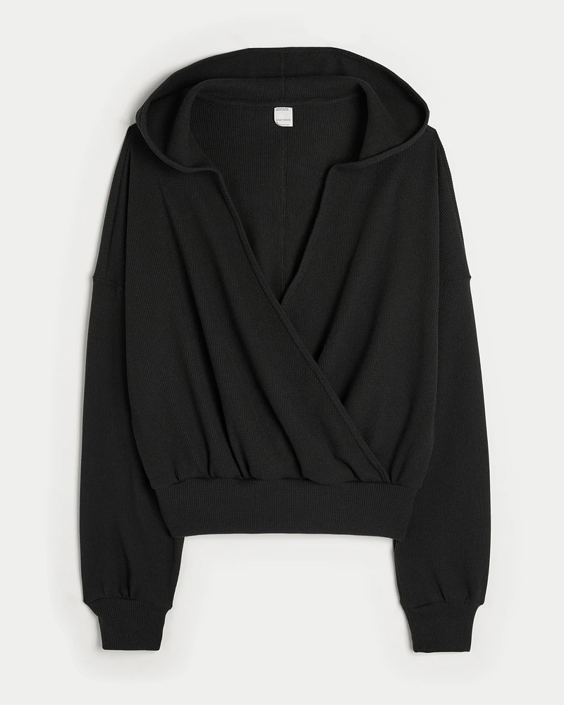 Gilly Hicks Cozy Waffle Wrap Hoodie