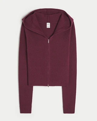 Gilly Hicks Cozy Sweater-Knit Zip-Up Hoodie