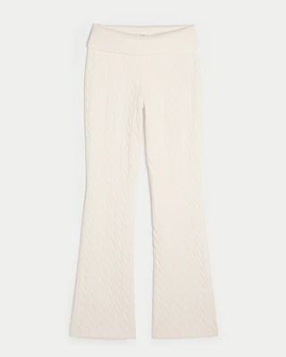 Gilly Hicks Cable-Knit Foldover Boot Pants