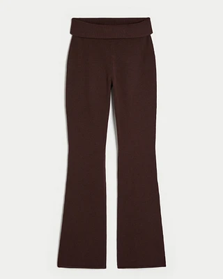 Gilly Hicks Sweater-Knit Foldover Boot Pants
