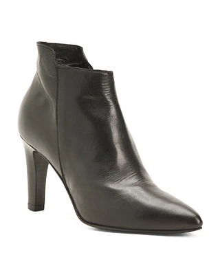 Leather Heeled Booties for Women