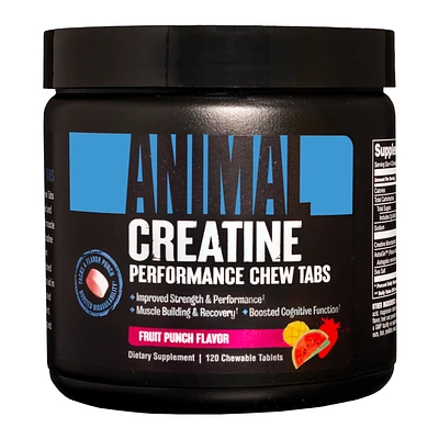 Universal Nutrition Animal Creatine Chews on-the-Go Chewable Tablets, Fruit Punch