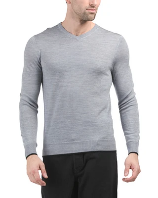 Merino Wool V-Neck Sweater For Men