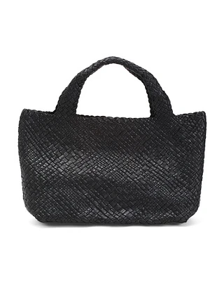 Leather Woven Tote