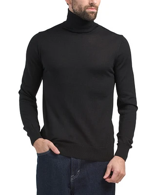 Merino Wool Blend Turtleneck Sweater For Men