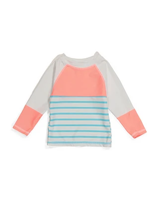 Girls Striped Long Sleeve Rashguard Top