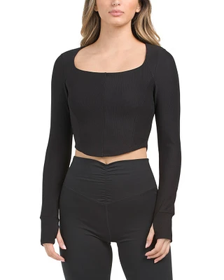 Long Sleeve Sculpt Seamed Top For Women