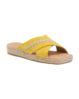 Suede Espadrille Flat Sandals For Women