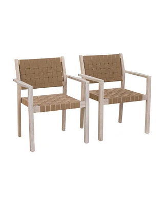 Set Of 2 Outdoor Woven Dining Chairs