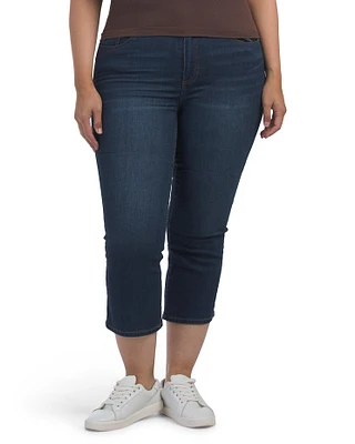 Plus Boot Crop Jeans With Clean Hem For Women