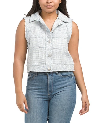 Boucle Boxy Vest For Women