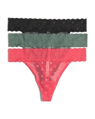 3Pk Dare Lace Thongs For Women